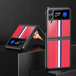 Housse de téléphone à motif en fibre de carbone pour <span class=keywords><strong>Samsung</strong></span> Z Flip4 5 6 5G <span class=keywords><strong>Coque</strong></span> de protection arrière rigide ultra mince de luxe pour Galaxy Z Flip3 <span class=keywords><strong>Coque</strong></span> - Product Image 2