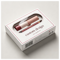 Boîte en carton blanc sur mesure pour ensemble de rouge à lèvres et crayon à lèvres, emballage cosmétique imprimé sur mesure