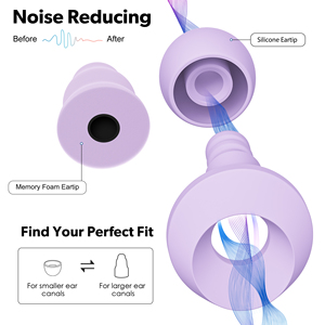 Embouts d'oreille en mousse à mémoire de forme de 4 tailles, bouchons d'oreille silencieux, protection auditive pour festivals, réduction du bruit, bouchons d'oreille en silicone pour dormir - Product Image 4