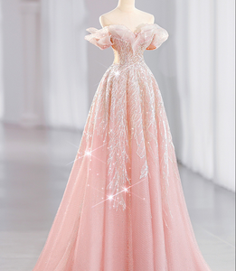 Abito <span class=keywords><strong>da</strong></span> <span class=keywords><strong>Sera</strong></span> <span class=keywords><strong>da</strong></span> Donna Stile Principessa Esclusivo di Lusso per Fidanzamento e Brindisi Nuziale - Product Image 4