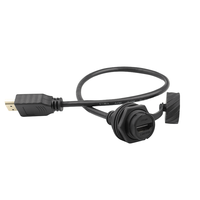 LSHITECH M20/21/22/ HD 4K 60HZ Connecteur d'interface multimédia étanche IP67 pour montage sur panneau automobile, prise aviation