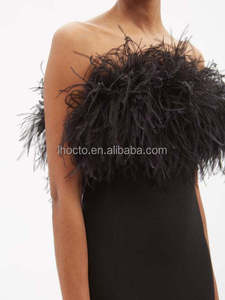 2 Yards 5 plis robe de soirée accessoire décoratif <span class=keywords><strong>pas</strong></span> <span class=keywords><strong>cher</strong></span> garniture en plumes noir <span class=keywords><strong>plume</strong></span> d'autruche <span class=keywords><strong>Boa</strong></span> - Product Image 6