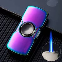 Briquet torche à flamme jet en gros, coupe-vent, rechargeable au gaz butane, pour fumer, anti-stress, créatif