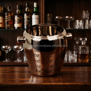 Stainless Steel Farmhouse Floral Durable 5L Large Capacity Double Wall Insulated <b>Ice</b> <b>Bucket</b> Mayur Exports Hotels Bars Parties - Product Image 2