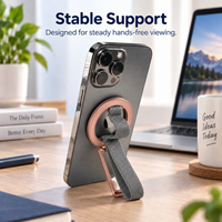 Support de téléphone magnétique amélioré BUKU avec dragonne tressée durable, logo personnalisé et anneau pliable