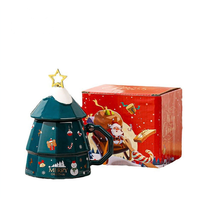 Nouvel ensemble de tasses créatives sur le thème de Noël, design de dessin animé, céramique résistante aux hautes températures, capacité pour les fêtes