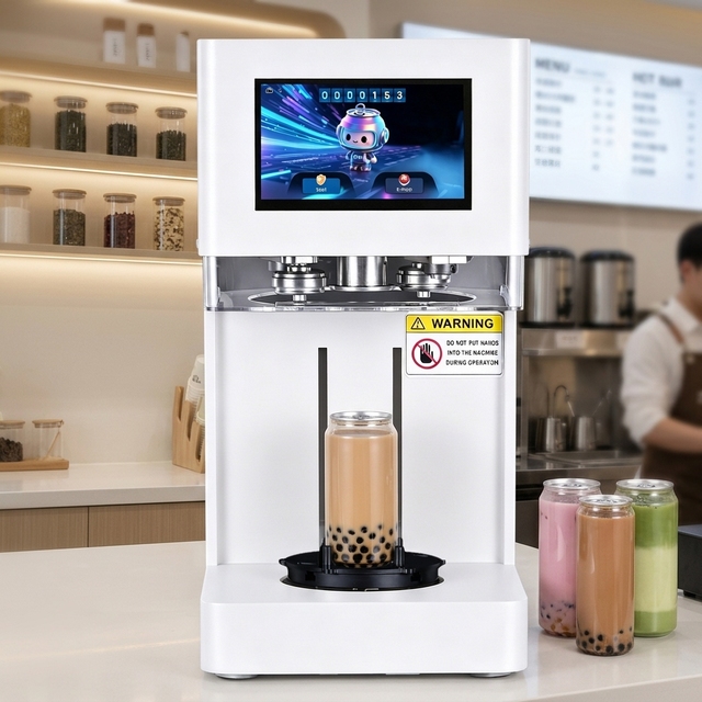 Electric Driven Automatic Can Sealing Machine for Beverage Packaging PET Aluminum Can Sealer Factory Plastic Can Sealer