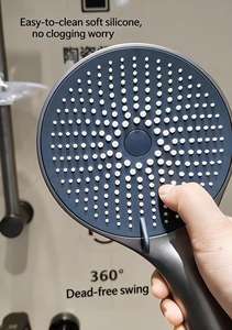 Ensemble de douche mural moderne chromé avec barre coulissante et 3 modes de pulvérisation (Jet/Pluie/Douce) pour hôtels et appartements - Product Image 2