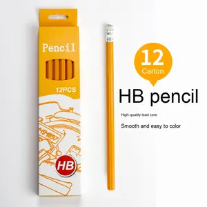 Ensemble de gomme à crayon HB jaune 2B dureté tige hexagonale spécifique à l'étudiant fabriqué à partir de plastique avec boîte jaune - Product Image 6