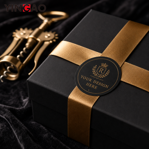 Etiqueta Personalizada para Botellas de Vino en Rollo, con Lámina Negra y Dorada, Impermeable, Texturizada, para Cajas de Regalo, Logotipo de Bodega o Reserva, Diseño de Montaña - Product Image 6