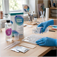 Résine époxy haute brillance durable 1:1, kit résistant aux UV et anti-jaunissement pour plans de bar et bijoux DIY et moulage