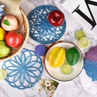 Sous-verre rond en silicone pour bricolage Mandala plateau à fleurs moule en résine époxy cristal plateau en résine UV moule de coulée pour artisanat décoration de la maison