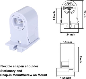 R17D/HO Tombstone Cơ Sở Chủ Ổ Cắm Kết Nối T8/T10/T12 8ft LED Ánh Sáng Thay Thế Huỳnh Quang Plunger Lamphoder Adaptor - Product Image 2