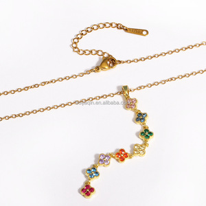 Collana da Donna alla Moda in Acciaio Inossidabile con Zirconio, Placcata in Oro 18k - Gioiello Resistente allo Sbiadimento, Vendita all'Ingrosso - Product Image 2