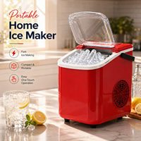 Máquina para Hacer Cubitos de Hielo en Forma de Bala Roja, Silenciosa, Automática, Portátil, para el Hogar, la Oficina y el Bar