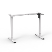 Noir gris blanc assis sur pied Table de bureau électrique réglable en hauteur ordinateur à moteur unique cadre de bureau debout pour le bureau à domicile