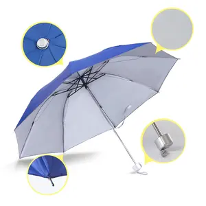 Cheapest lowest price sun protection support different order quantity wholesale manual 3 folding umbrella for walmart