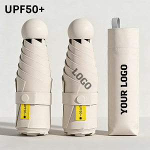 Parapluie de poche mini pliable cinq volets classique pour femme, <span class=keywords><strong>parasol</strong></span> d'été UPF50+, double usage soleil et pluie, vente en gros - Product Image 1