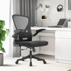 Cheap Black Mesh Flip Up Armrest Wholesale Luxury Designer Ergonomic Office Chairs