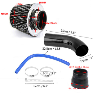 Kit de tuyau d'admission d'air froid de voiture à haut débit universel 76mm/3 pouces avec filtre à tête de champignon - Product Image 6