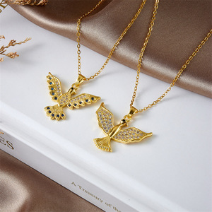Xu hướng mới Micro dát Zircon sunbird <span class=keywords><strong>EAGLE</strong></span> Mặt dây chuyền vòng cổ thép không gỉ Chuỗi vòng cổ động vật trang sức - Product Image 2