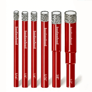 Forets diamantés à tige ronde pour carrelage et maçonnerie, 5/6/8/10/12 mm, pour le perçage à sec de céramique, porcelaine, marbre, granit, pierre, <span class=keywords><strong>verre</strong></span> - Product Image 1