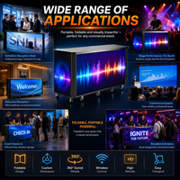 Écran LED portable pour mur vidéo, support de table de DJ, façade P1.95 P2.6 P3.91, pliable et mobile sur roulettes