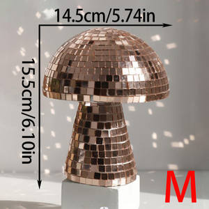 Y971 Mirrored Creative Glass <strong>Disco</strong> <strong>Mushroom</strong>, Minimalist Home Decor Bedroom Resin Craft Ornament - Product Image 6