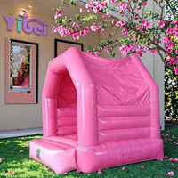 Château gonflable rose YiBei pour enfants, mini château en PVC 3x3m, taille personnalisée, intérieur/extérieur, capacité 300kg, plus de 5 passagers