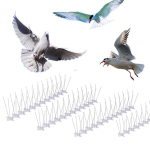 Piques <span class=keywords><strong>anti</strong></span>-oiseaux en acier inoxydable 304 massif, résistantes à la rouille, écologiques, résistantes aux intempéries, <span class=keywords><strong>anti</strong></span>-pigeons et <span class=keywords><strong>anti</strong></span>-courailles |   Utilisation commerciale, double rangée - Product Image 1