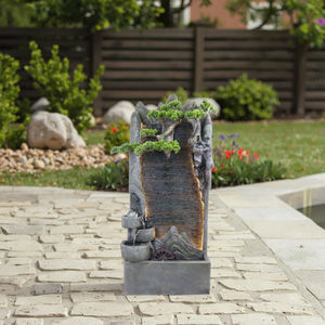 Best-Selling Grande Resina Cortina De Água Parede Outdoor Fountain Waterfall LED Lights Resistente às intempéries Handmade Autoportante para - Product Image 2