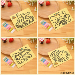 Cartoon card craft kit di gioco fai da te colorazione <span class=keywords><strong>pittura</strong></span> a <span class=keywords><strong>sabbia</strong></span> per bambini - Product Image 4