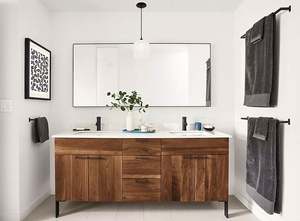 Chinese Design Mirror <b>Bathroom</b> Vanity with Sink 30 48 Inch Mdf <b>Cabinet</b> Standing Vanity - Product Image 6