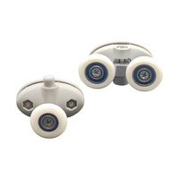 Kit de 8 roulettes métriques en alliage de zinc pour portes de cabine de douche, 23/25/27 mm, fixation supérieure et inférieure à double bouton pour verre
