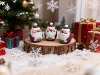 Ornement de Noël miniature en bois gravé personnalisé, écologique, mignon, cadeau de Noël, souvenir, décoration de la maison, vente en gros directe d'usine