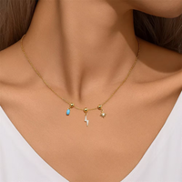 Bijoux personnalisés 2024 colliers à breloques à la mode réglage CZ 18K plaqué or bijoux en argent Sterling colliers de mode pour les femmes