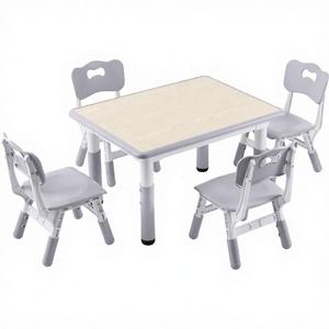 ชุดโต๊ะและ<span class=keywords><strong>เก้าอี้</strong></span>เด็กสมัยใหม่ 4 ตัว สำหรับห้องเรียนอนุบาล ปรับความสูงได้ ผลิตจากพลาสติก เฟอร์นิเจอร์เกรดเชิงพาณิชย์ - Product Image 1