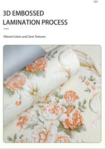 Eco-friendly <strong>PVC</strong> Self Adhesive Floral Contact Paper High-quality <strong>PVC</strong> Vintage pink Botanical Wallpaper - Product Image 2