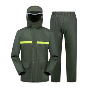 핫세일 두꺼운 전신 방수 성인용 강한 비 하이킹 사이클링 니트 레인코트 - Product Image 1