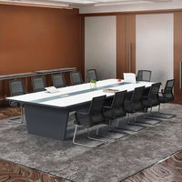 Table de réunion de bureau moderne et élégante avec design en bois massif pour les salles de conférence des écoles, des hôpitaux et des hôtels, matériau métallique durable