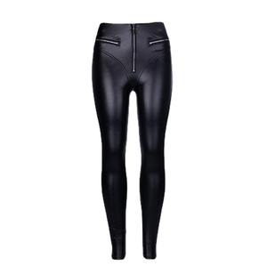 <span class=keywords><strong>Pantaloni</strong></span> da <span class=keywords><strong>donna</strong></span> a vita alta in pelle sintetica Sexy futuristici pesca <span class=keywords><strong>pantaloni</strong></span> con cerniera a vita alta Casual da motocicletta invernale - Product Image 5