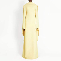 Abaya Maxi à Manches Cape et Bordure de Perles Personnalisée OEM ODM, Robe de Soirée Longue Drapée Moulante en Tissu Épais pour Femmes Musulmanes