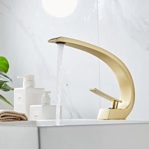 लक्जरी सोने के एकल छेद के लिए एकल छेद मीटर माउंट बाथरूम मिक्सर पीतल काला बेसिन सिंक नल 3 साल की वारंटी एकल हैंडल - Product Image 2