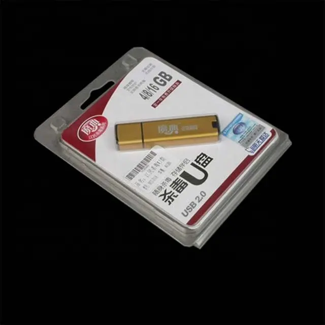 Durchsichtige Kunststoff-Clamshell-Verpackungs karte USB-Blister verpackung