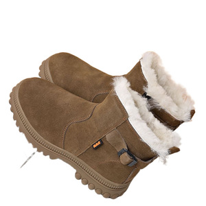 รองเท้าบูทหิมะขนสัตว์ฤดูหนาวแบบ unisex ส้นเตี้ย กันลื่น กันน้ำ อุ่น ใส่กลางแจ้งได้ - Product Image 4