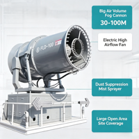 Canon à brouillard à grand volume d'air 30-100M, ventilateur électrique à haut débit d'air, pulvérisateur anti-poussière pour une couverture de site sur de grandes surfaces ouvertes