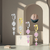 Faux bijoux de corps Xinfocus nouveau à la mode fausse fleur ventre Piercing corps faux nombril Piercing bijoux Non Piercing
