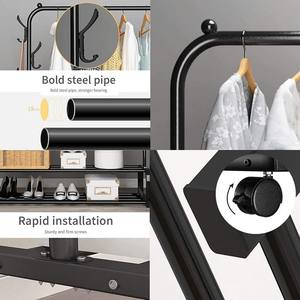 Сверхпрочная металлическая многофункциональная стойка для одежды, двухслойная однополочная полка для хранения, двухслойная полка для обуви и одежды - Product Image 3