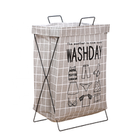 Panier à linge pliable en métal robuste avec cadre en X, imperméable, grande capacité, bac à linge à section unique pour la maison