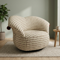 Fauteuil de loisirs moderne en velours, dossier solide, pivotant, contemporain, pour salon, chambre, appartement, mobilier portable, salle à manger, maison